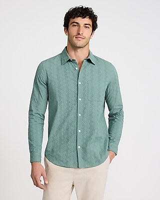 Textured Eyelet Cotton Shirt