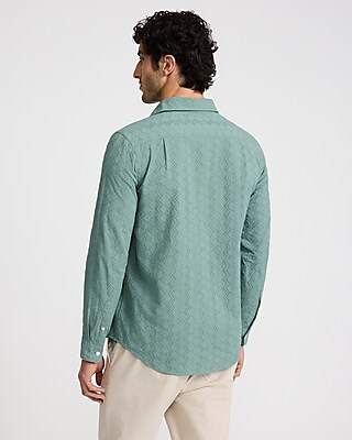 Textured Eyelet Cotton Shirt