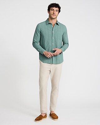 Textured Eyelet Cotton Shirt