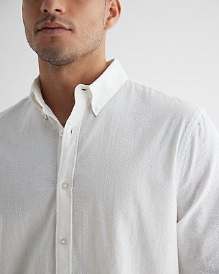 Seersucker Stretch Cotton Shirt
