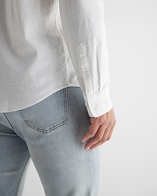 Seersucker Stretch Cotton Shirt