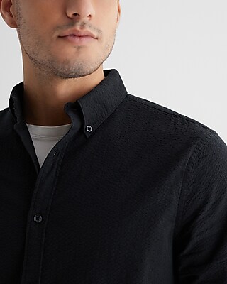Seersucker Stretch Cotton Shirt