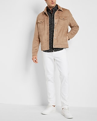 Slim Geo Print Stretch Cotton Shirt