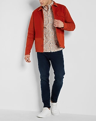 Slim Floral Stretch Cotton Shirt