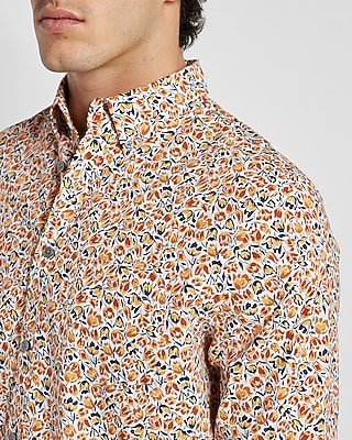 Slim Floral Stretch Cotton Shirt