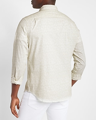 Slim Dot Print Stretch Cotton Shirt