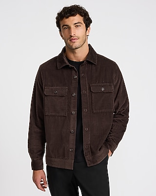 Corduroy Double Button Pocket Shirt Jacket | Express