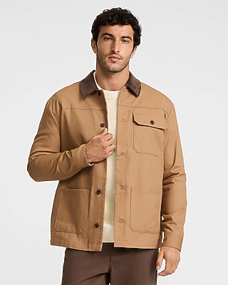 Cotton Button Front Barn Jacket | Express