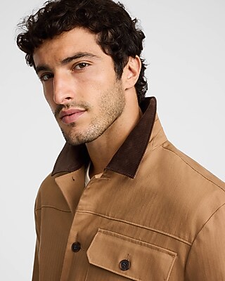 Cotton Button Front Barn Jacket
