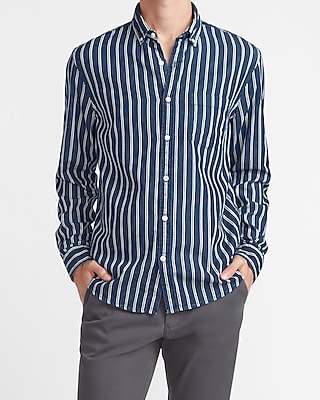striped denim shirt