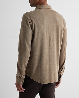 Herringbone Double Pocket Sweater Flannel Shirt