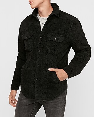 mens sherpa shirt jacket