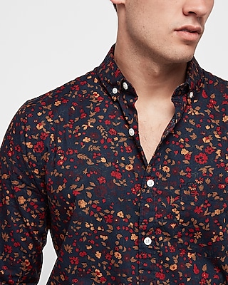 mens floral dress shirts express