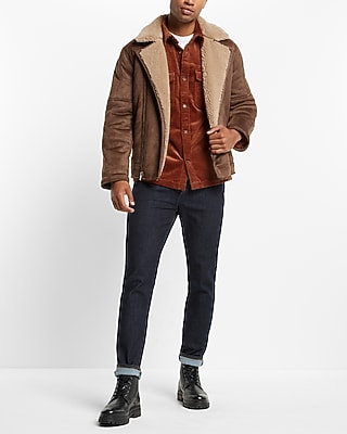 Solid Corduroy Shirt Jacket