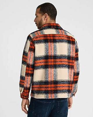 Plaid Double Pocket Flannel Shirt Jacket
