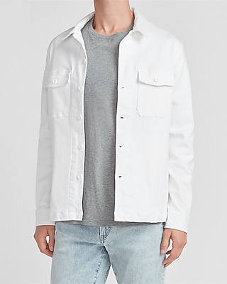 white denim shirt jacket