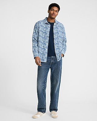 Textured Plaid Long Sleeve Shirt