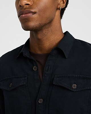 Double Flap Pocket Garment Wash Denim Shirt Jacket - thumbnail 2