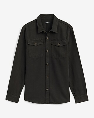 Double Flap Pocket Garment Wash Denim Shirt Jacket - thumbnail 9