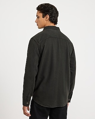 Double Flap Pocket Garment Wash Denim Shirt Jacket - thumbnail 7