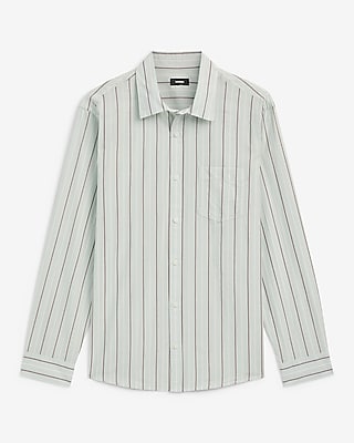Striped Cotton Long Sleeve Poplin Shirt