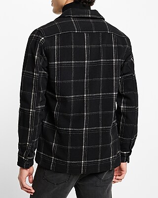Plaid Wool-blend Shirt Jacket | Express