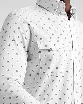 Slim Geo Print Soft Stretch Shirt