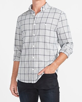 slim plaid shirt