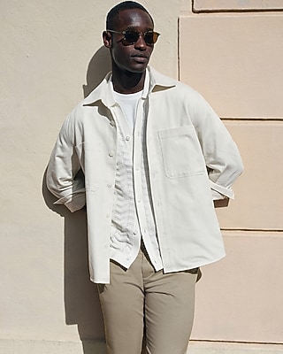 Cotton Twill Double Patch Pocket Shirt Jacket