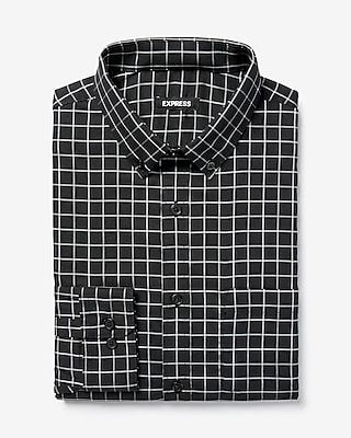 Slim Plaid Wrinkle-Resistant Performance Dress Shirt