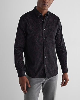 floral stretch corduroy shirt