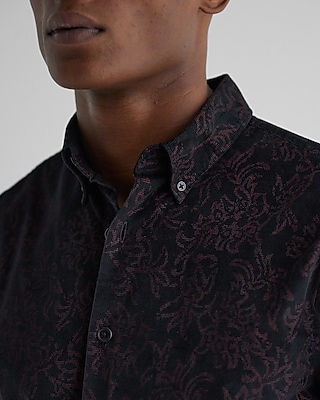 Floral Stretch Corduroy Shirt