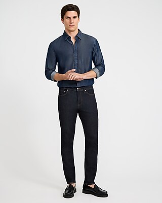 Covered Placket Long Sleeve Denim Soft Shirt - thumbnail 9