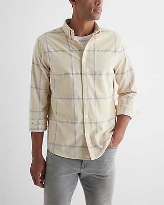 plaid stretch corduroy shirt