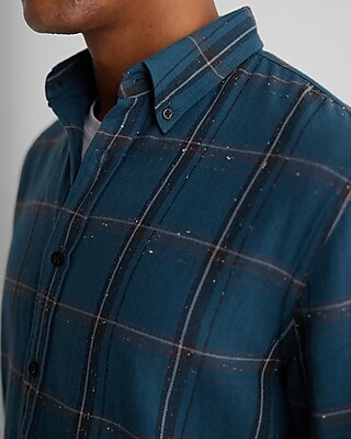 Plaid Specked Flannel Shirt