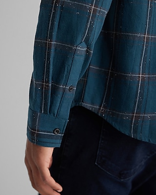 Plaid Specked Flannel Shirt