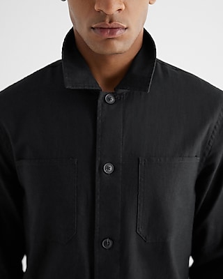 Linen-Blend Chore Shirt Jacket 