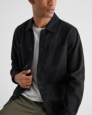 Linen-Blend Chore Shirt Jacket 