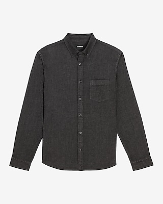 Black Hyper Stretch Denim Shirt