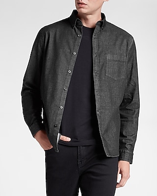 Black Hyper Stretch Denim Shirt