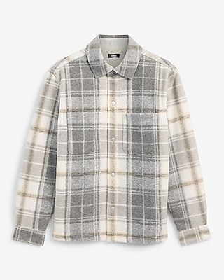 Plaid Double Patch Pocket Shirt Jacket