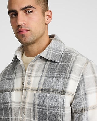Plaid Double Patch Pocket Shirt Jacket