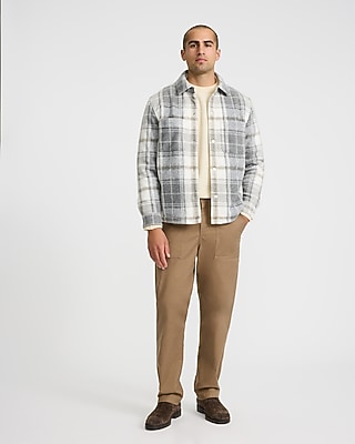Plaid Double Patch Pocket Shirt Jacket