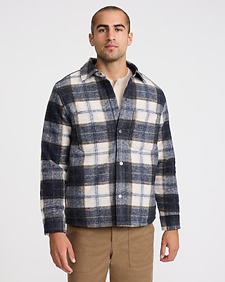 Plaid Double Patch Pocket Shirt Jacket