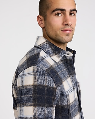 Plaid Double Patch Pocket Shirt Jacket