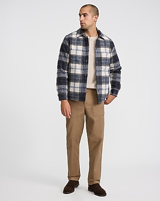 Plaid Double Patch Pocket Shirt Jacket