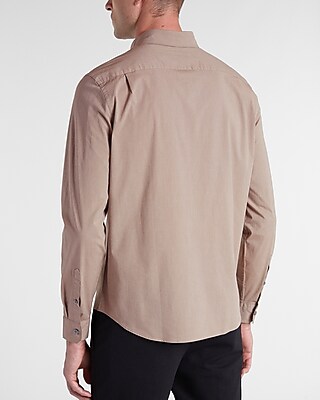 Slim Solid Stretch Cotton Shirt