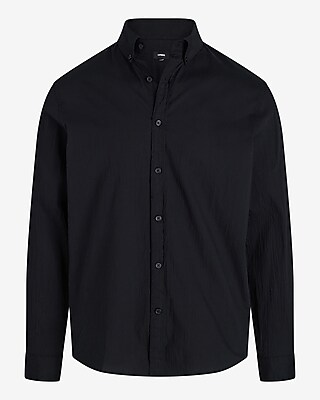 stretch black button up shirt