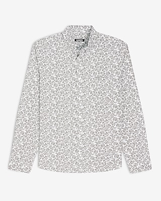 Slim Munroe Print Stretch Cotton Shirt