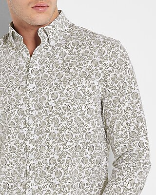 Slim Munroe Print Stretch Cotton Shirt